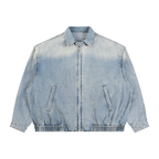 Veste en jean zippée à délavage vintage