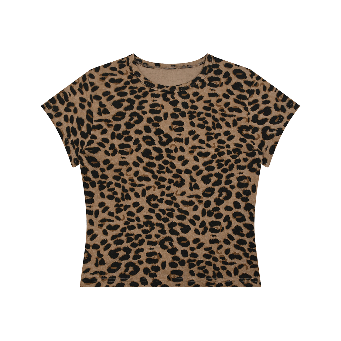 Women’s Leopard Print Crop T-Shirt