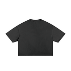 T-shirt boxy classique à bords effilochés