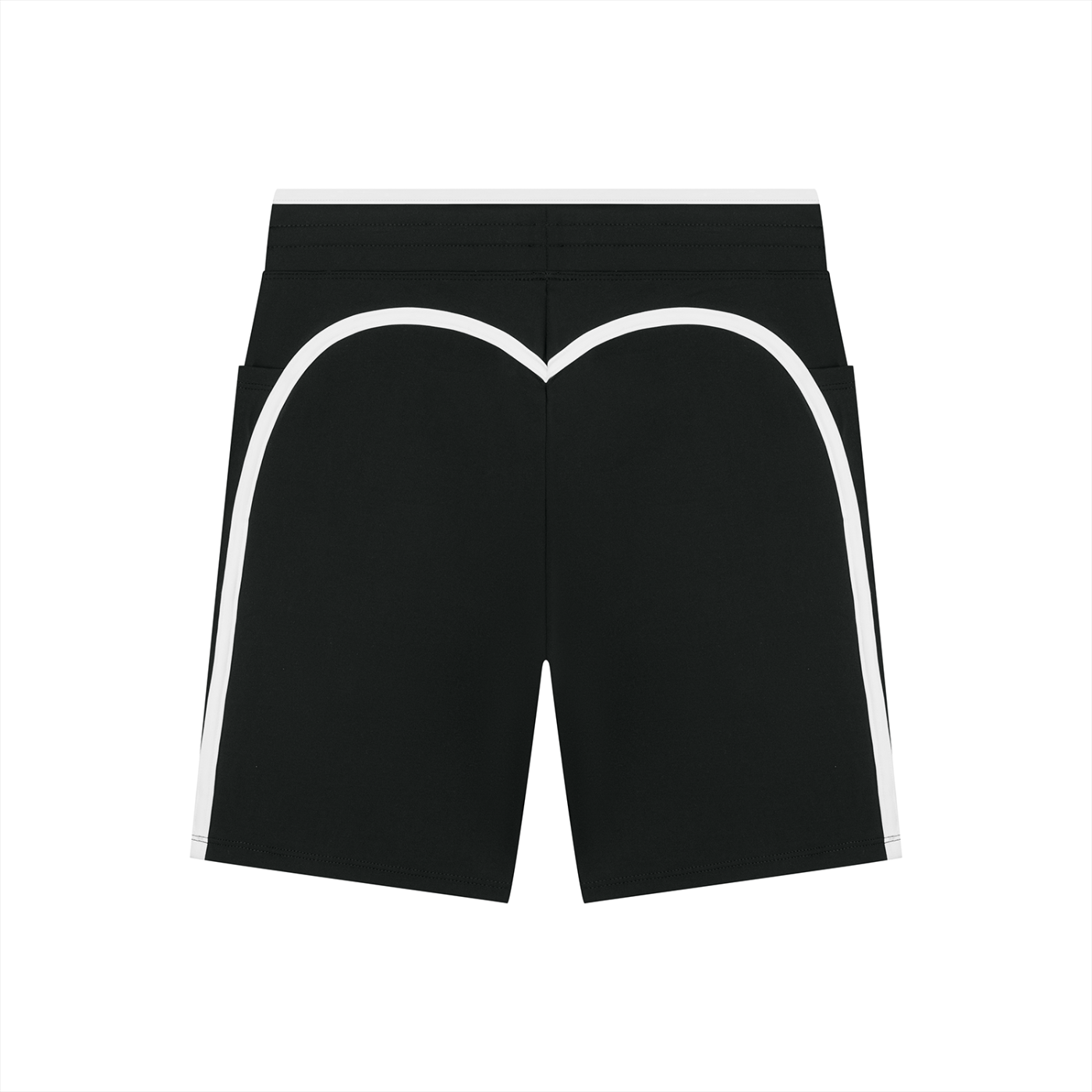 Short de Yoga Taille Haute à Bandes Contrastantes