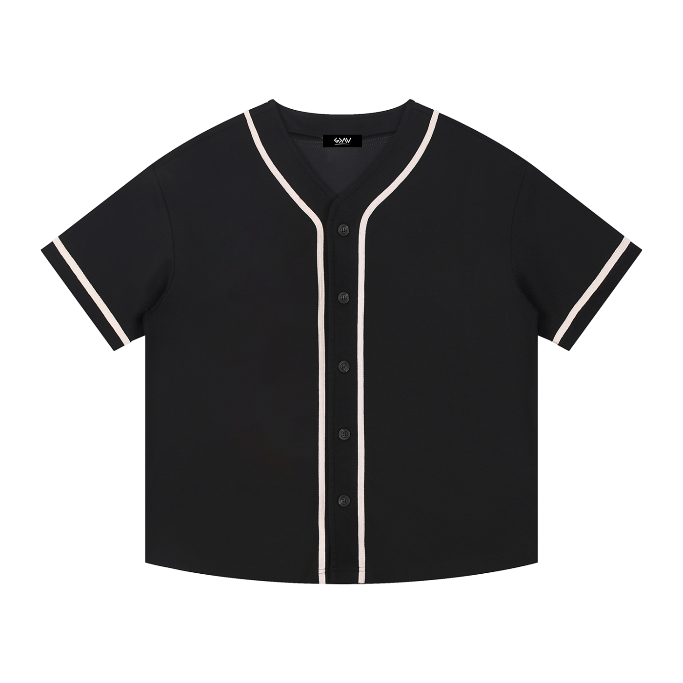 Contrast Piped Button-Up Jersey