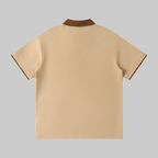 Contrast Collar Raglan Polo Shirt