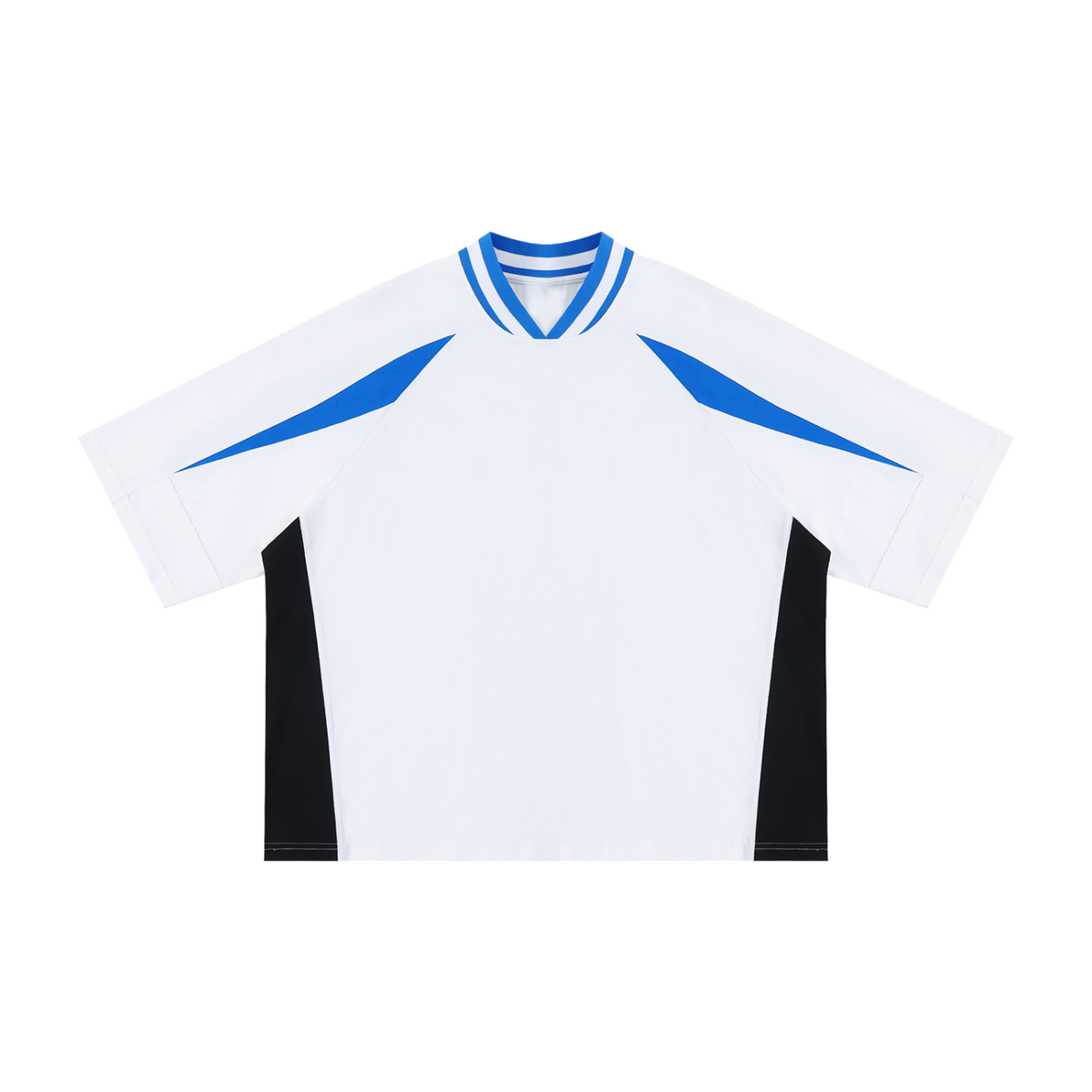 T-shirt oversize col V bicolore
