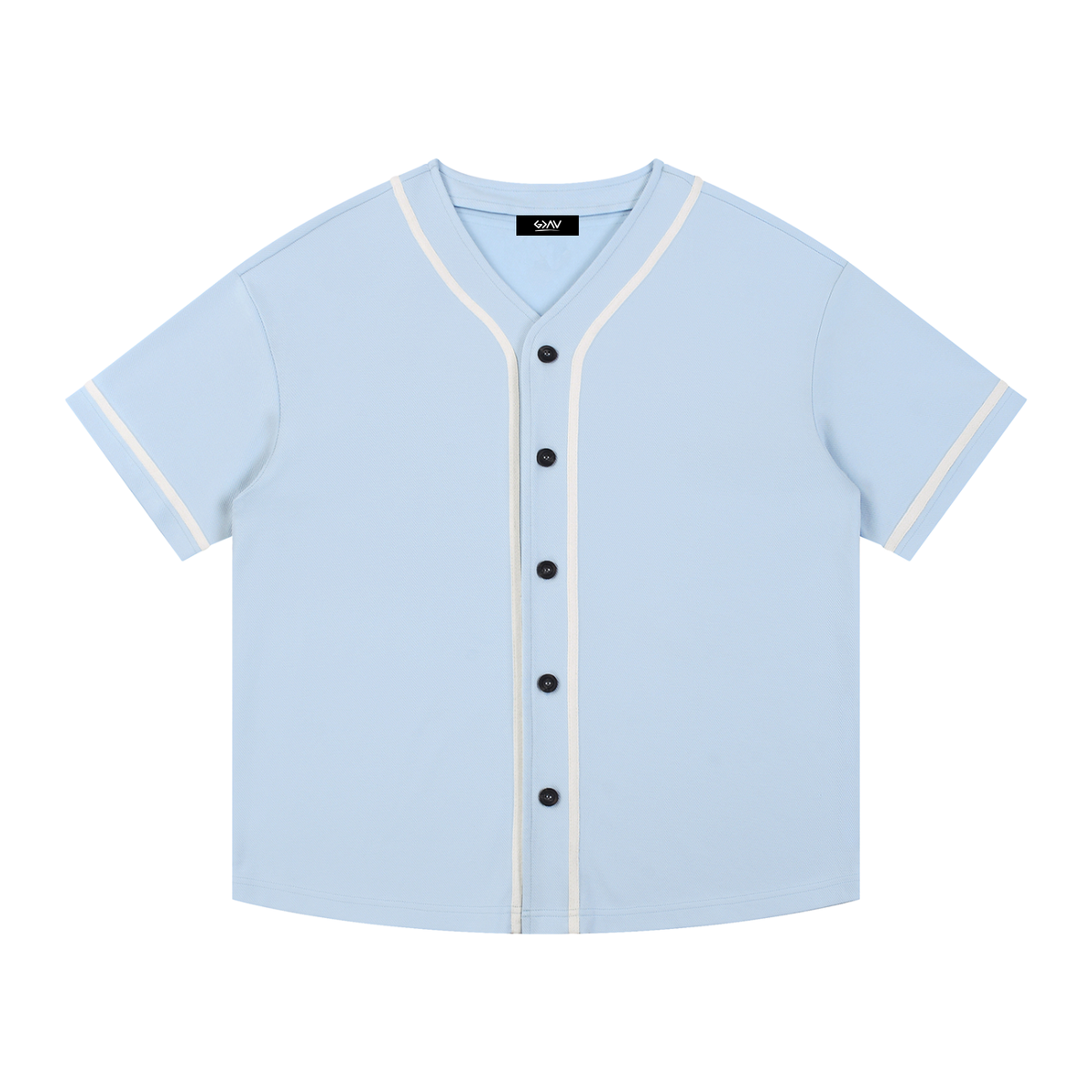 Maillot boutonné à passepoil contrasté