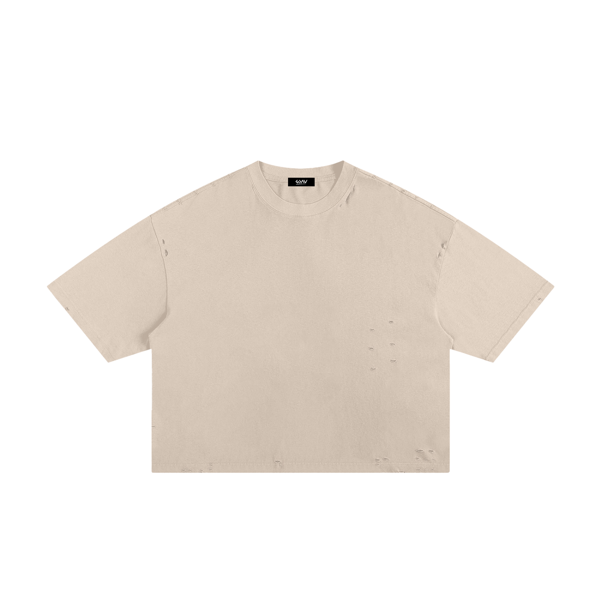 T-shirt boxy classique à bords effilochés