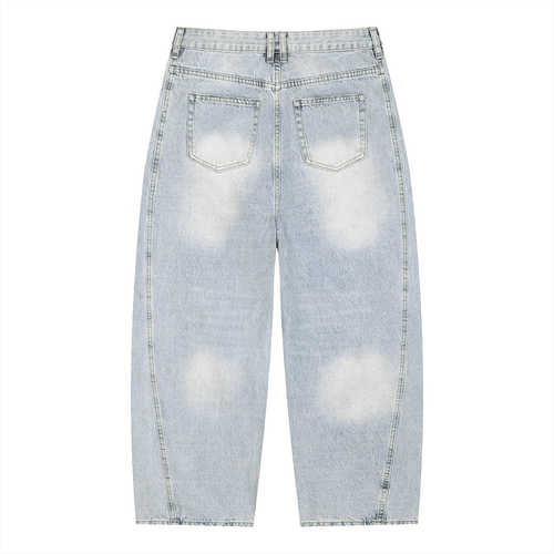 Hommes Jeans Vintage Délavé en Coupe Barrel Leg