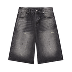 Men’s Vintage Wash Wide Leg Denim Shorts