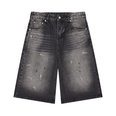 Men’s Vintage Wash Wide Leg Denim Shorts