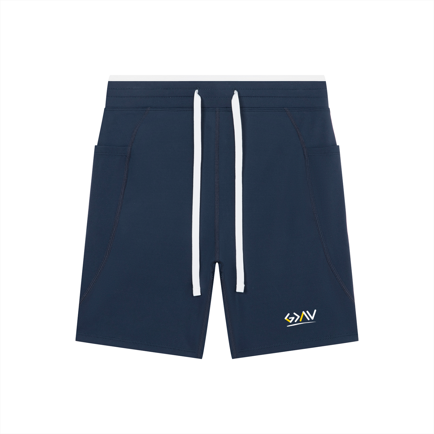 Short de Yoga Taille Haute à Bandes Contrastantes
