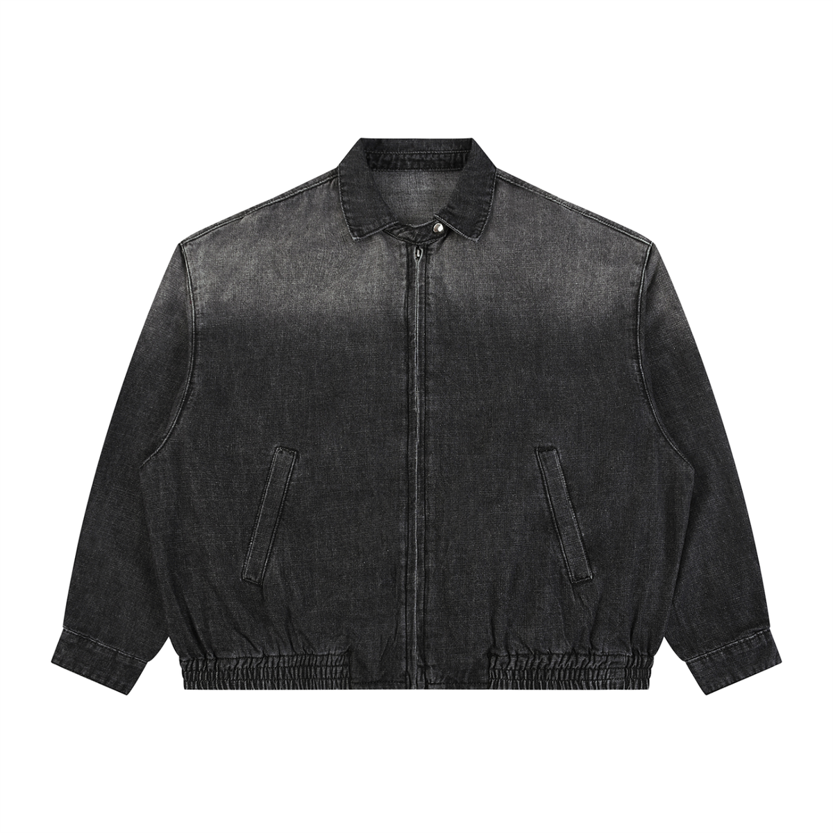 Veste en jean zippée à délavage vintage