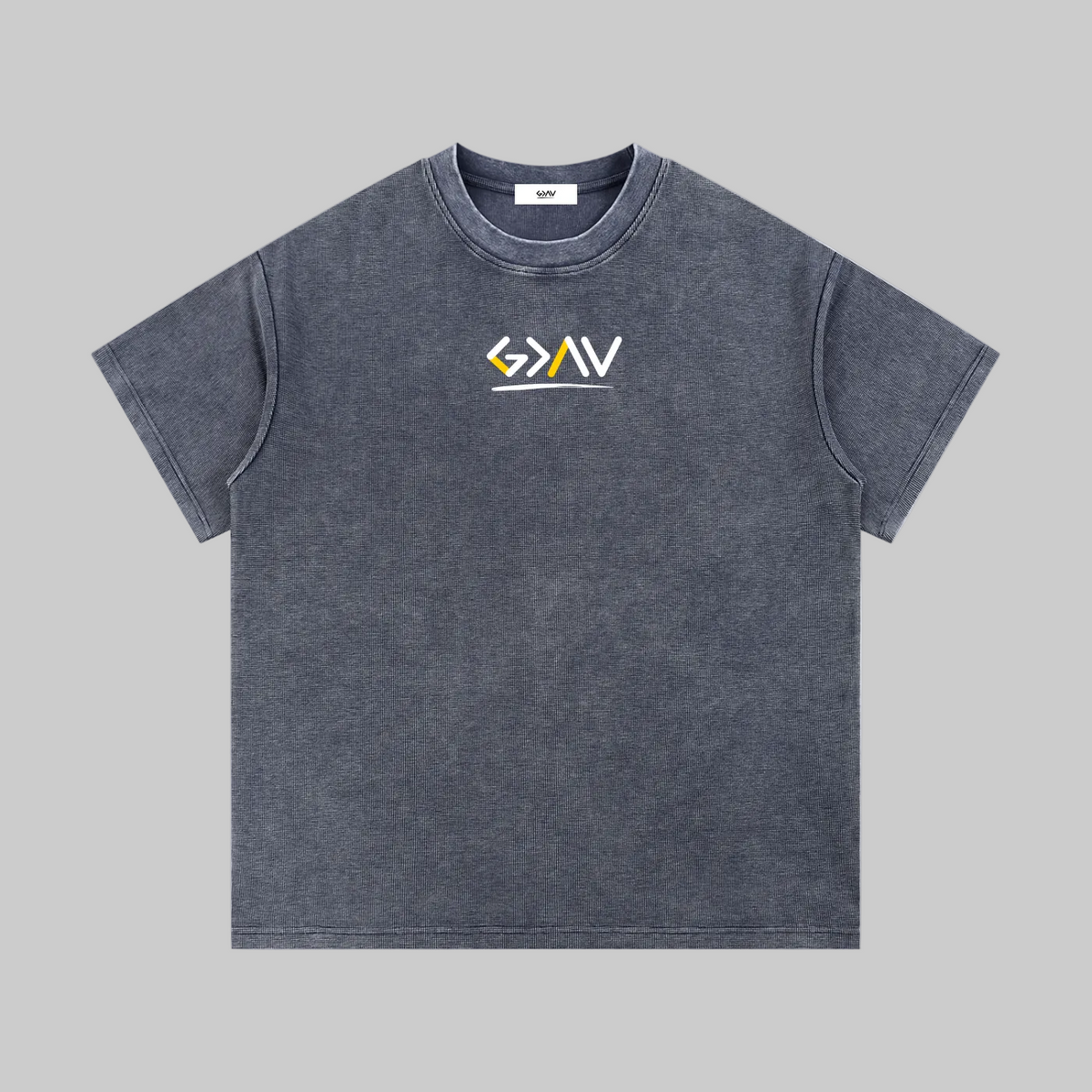 T-shirt en maille gaufrée délavée aux minéraux