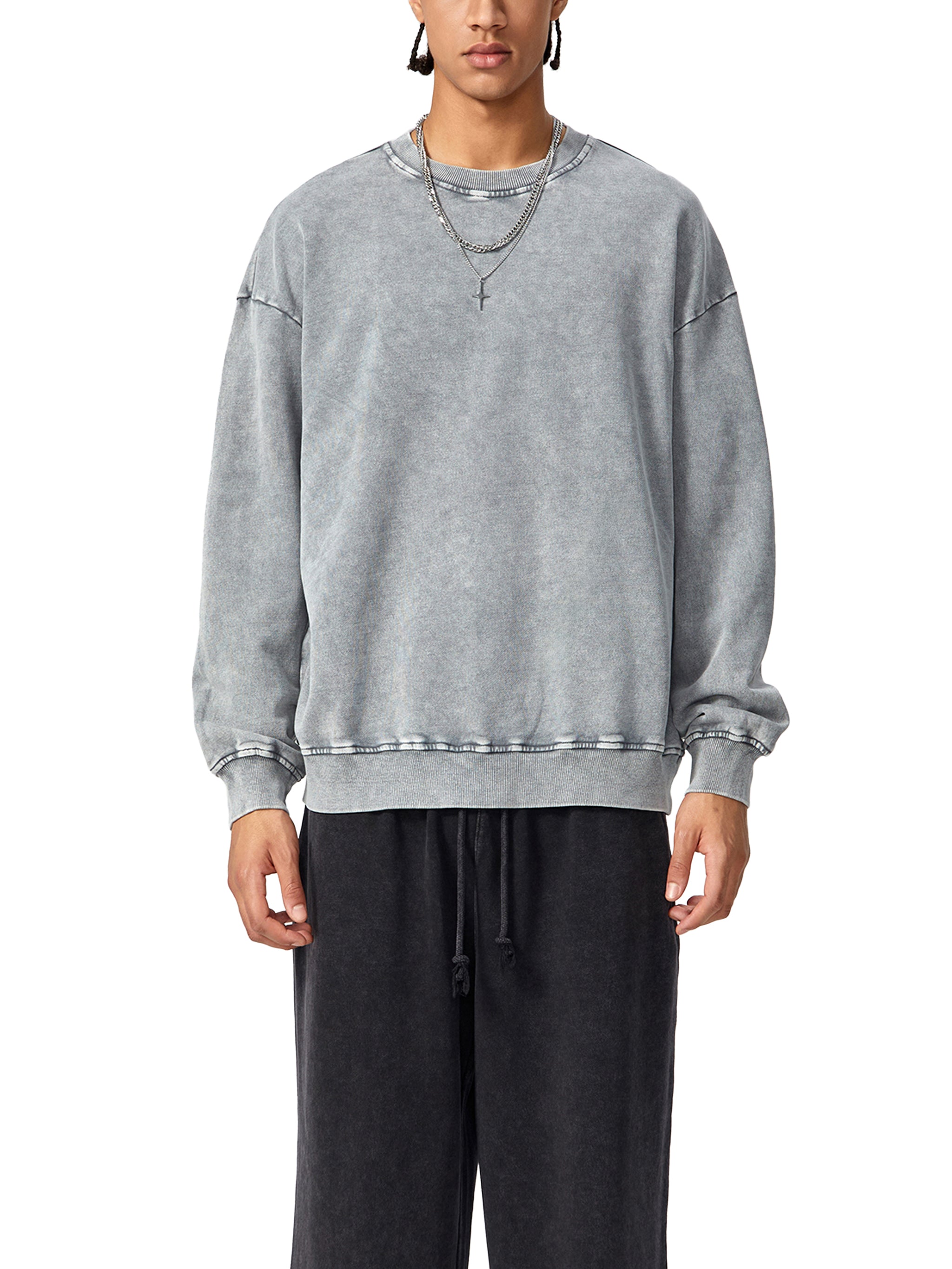 Sweat-shirt oversize délavé neige