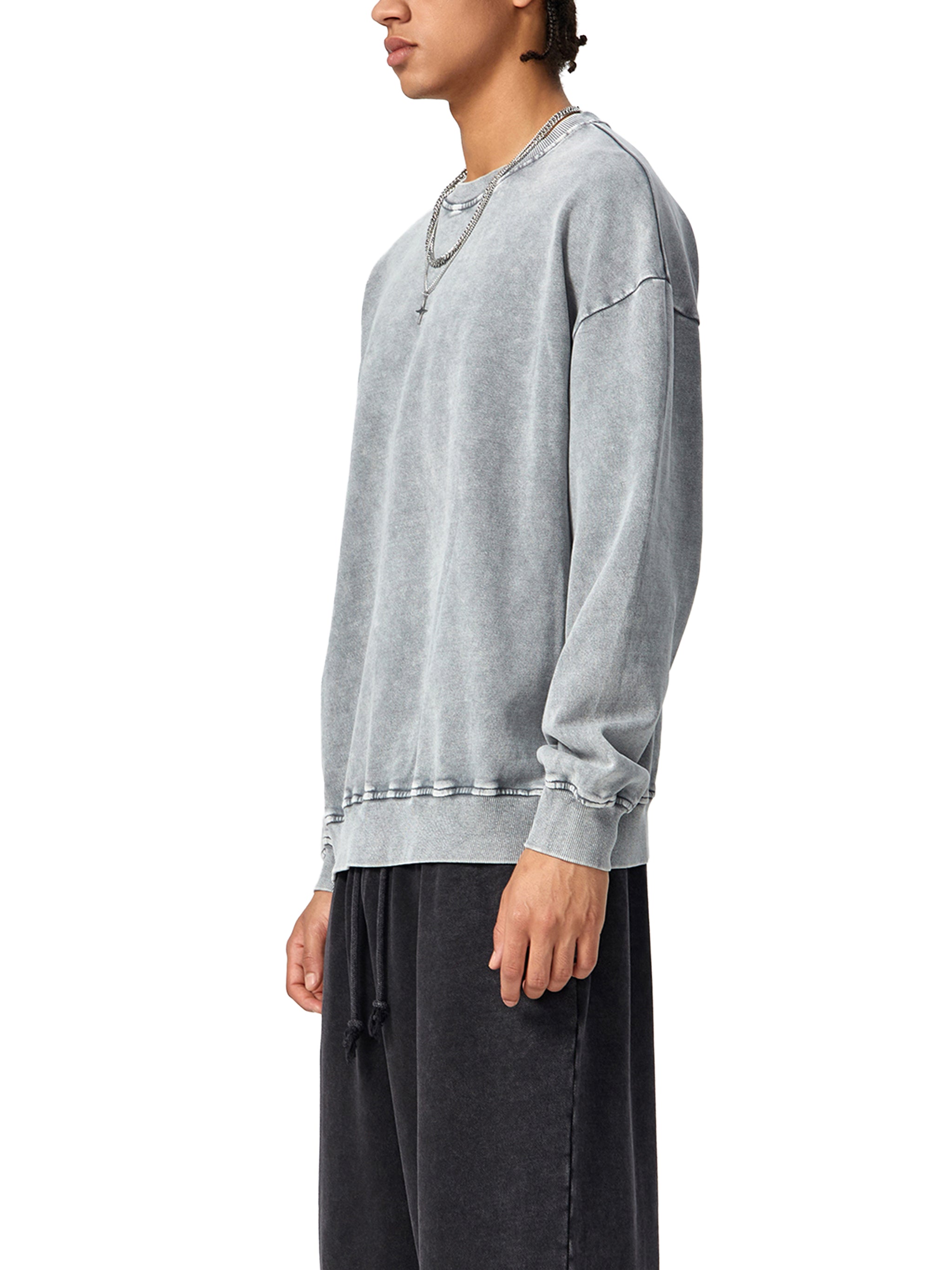 Sweat-shirt oversize délavé neige