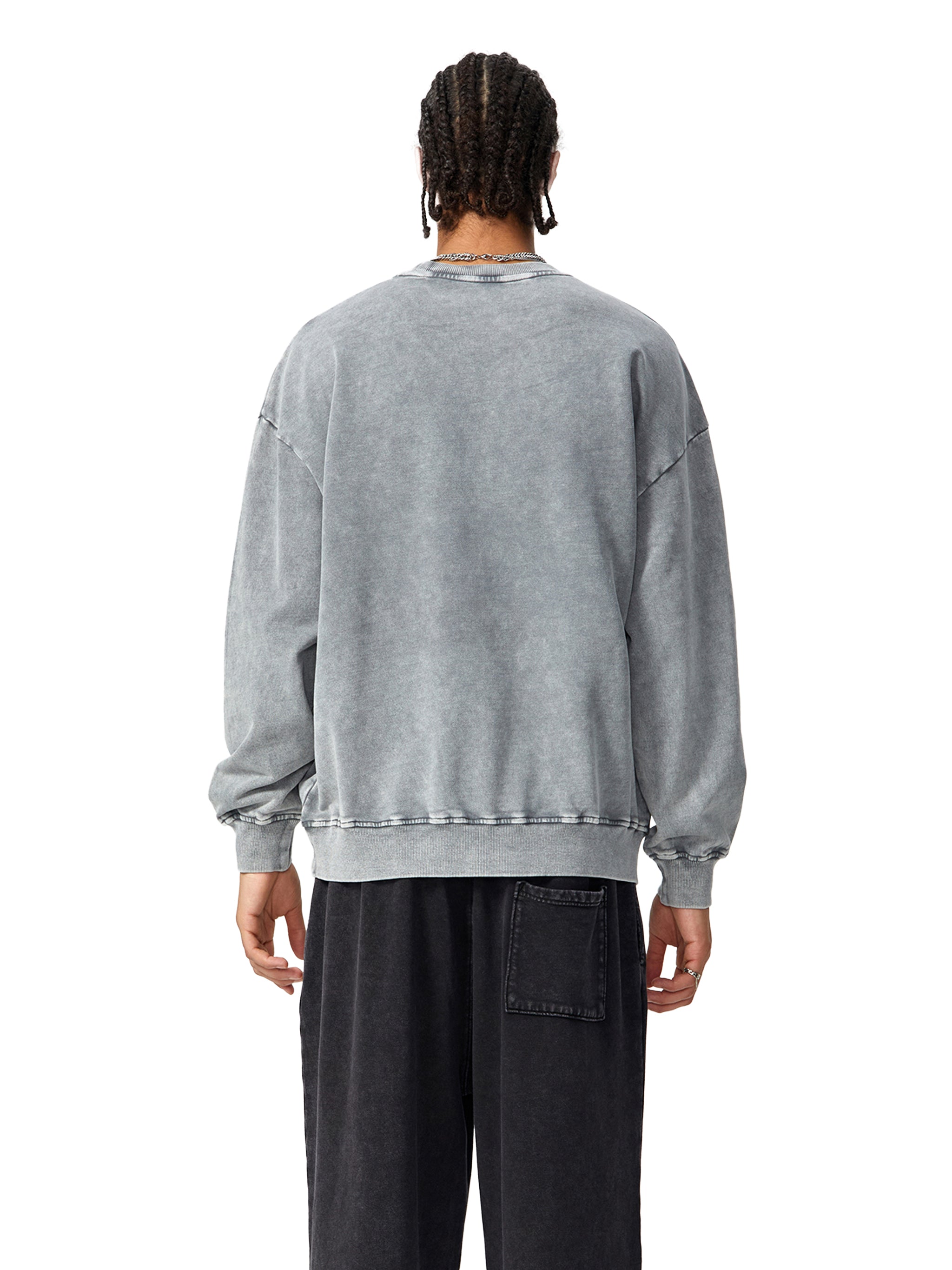 Sweat-shirt oversize délavé neige
