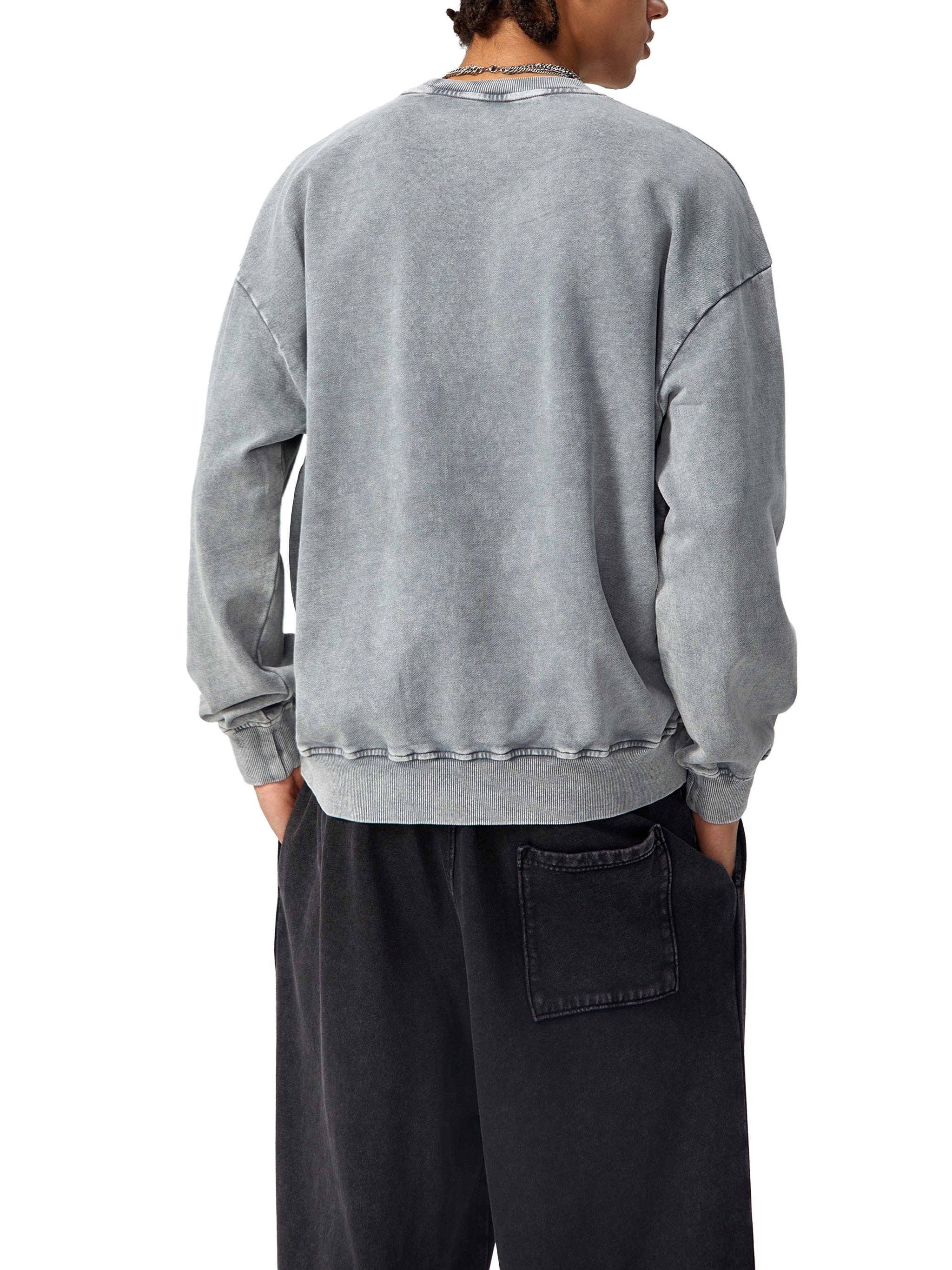 Sweat-shirt oversize délavé neige