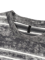 T-shirt rayé coupe boxy effet délavé
