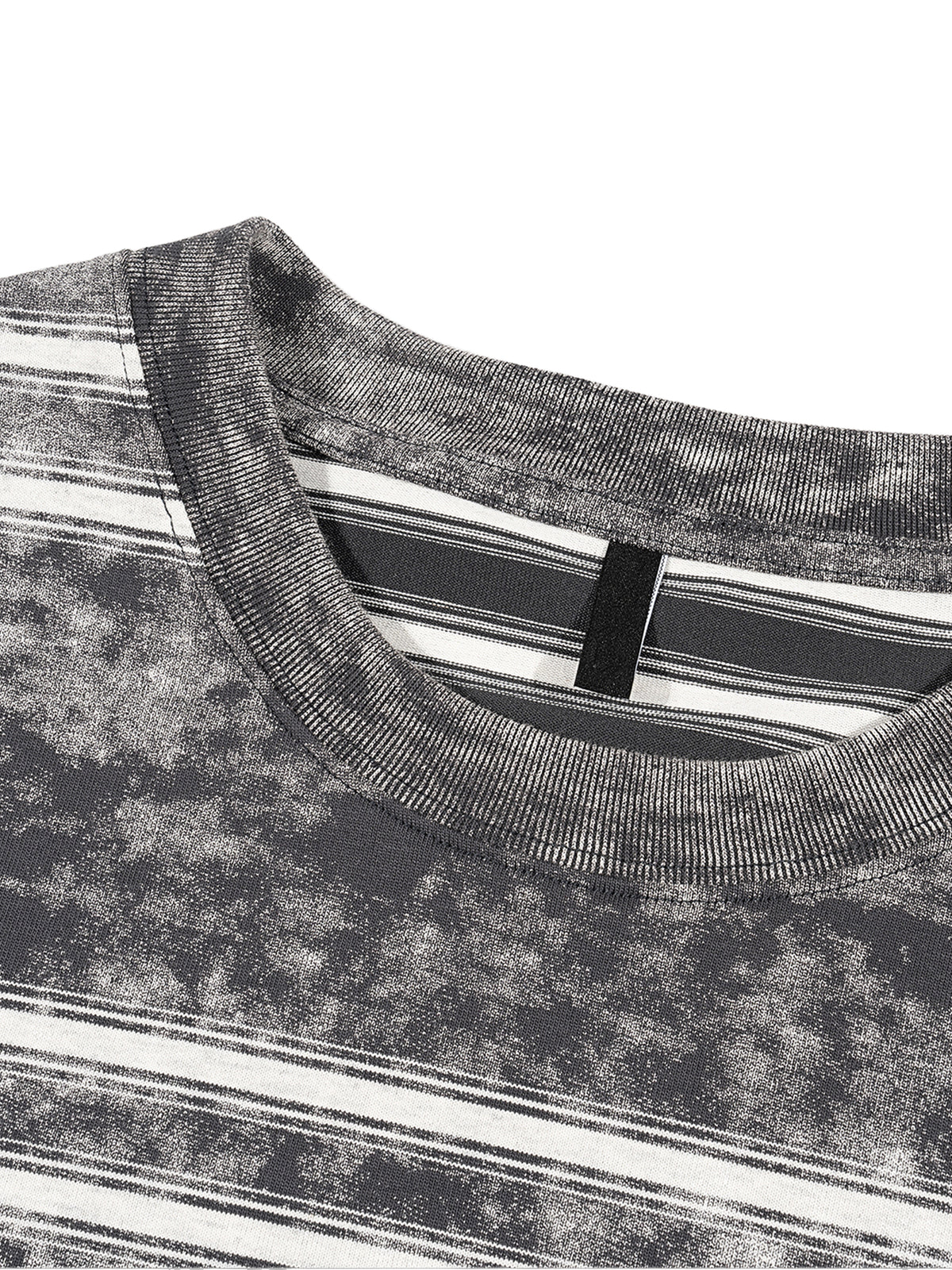 T-shirt rayé coupe boxy effet délavé