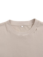 T-shirt boxy classique à bords effilochés