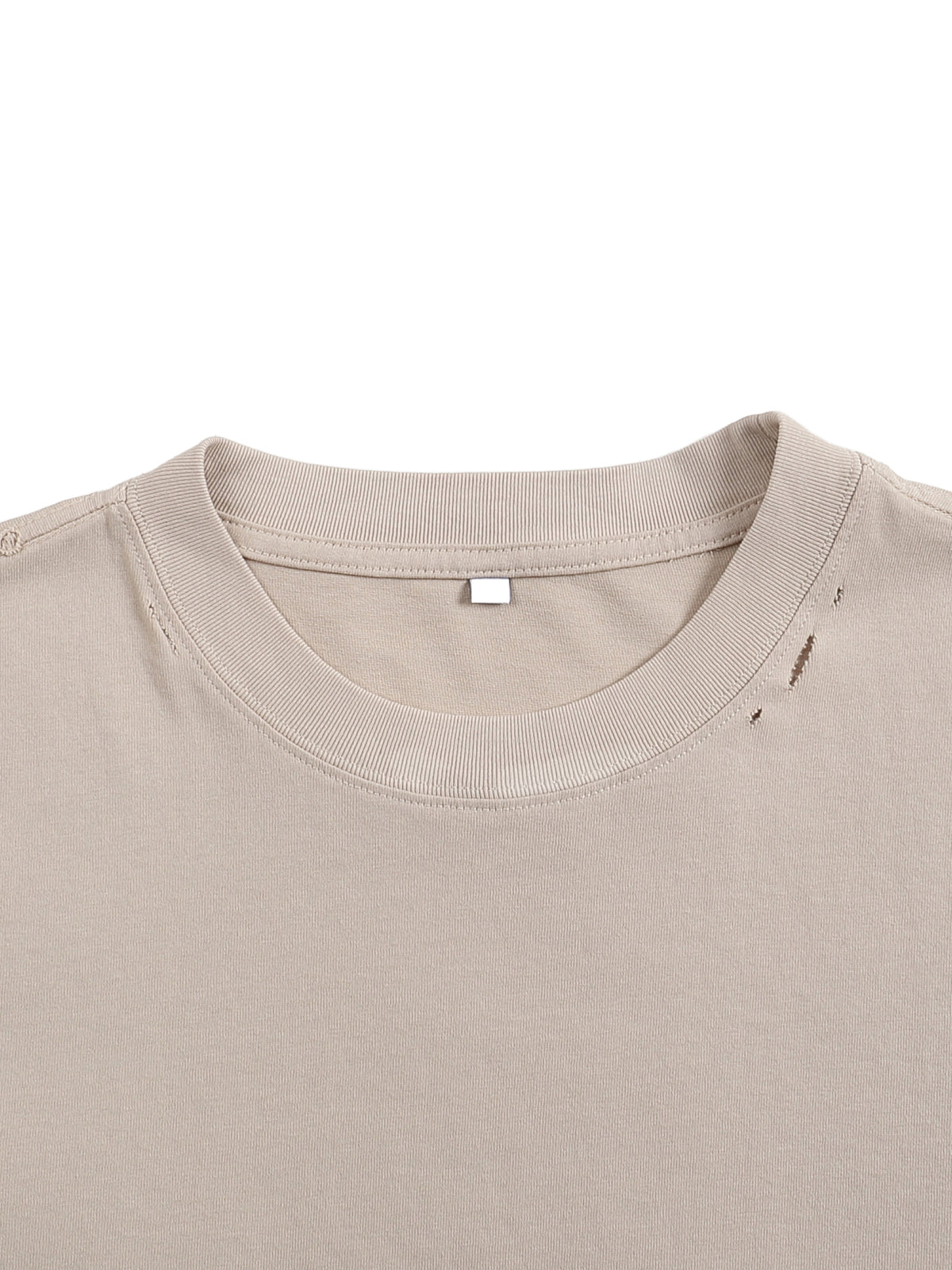T-shirt boxy classique à bords effilochés