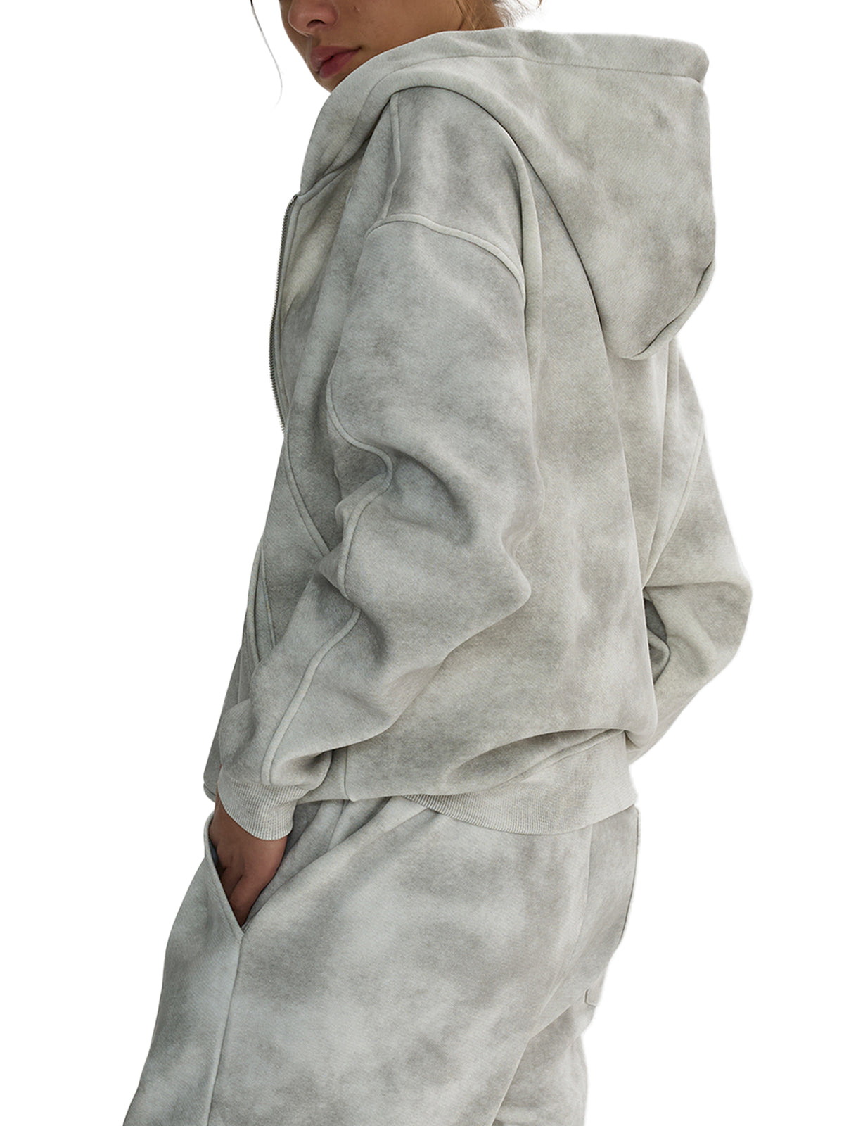 Sweat à capuche zippé en polaire