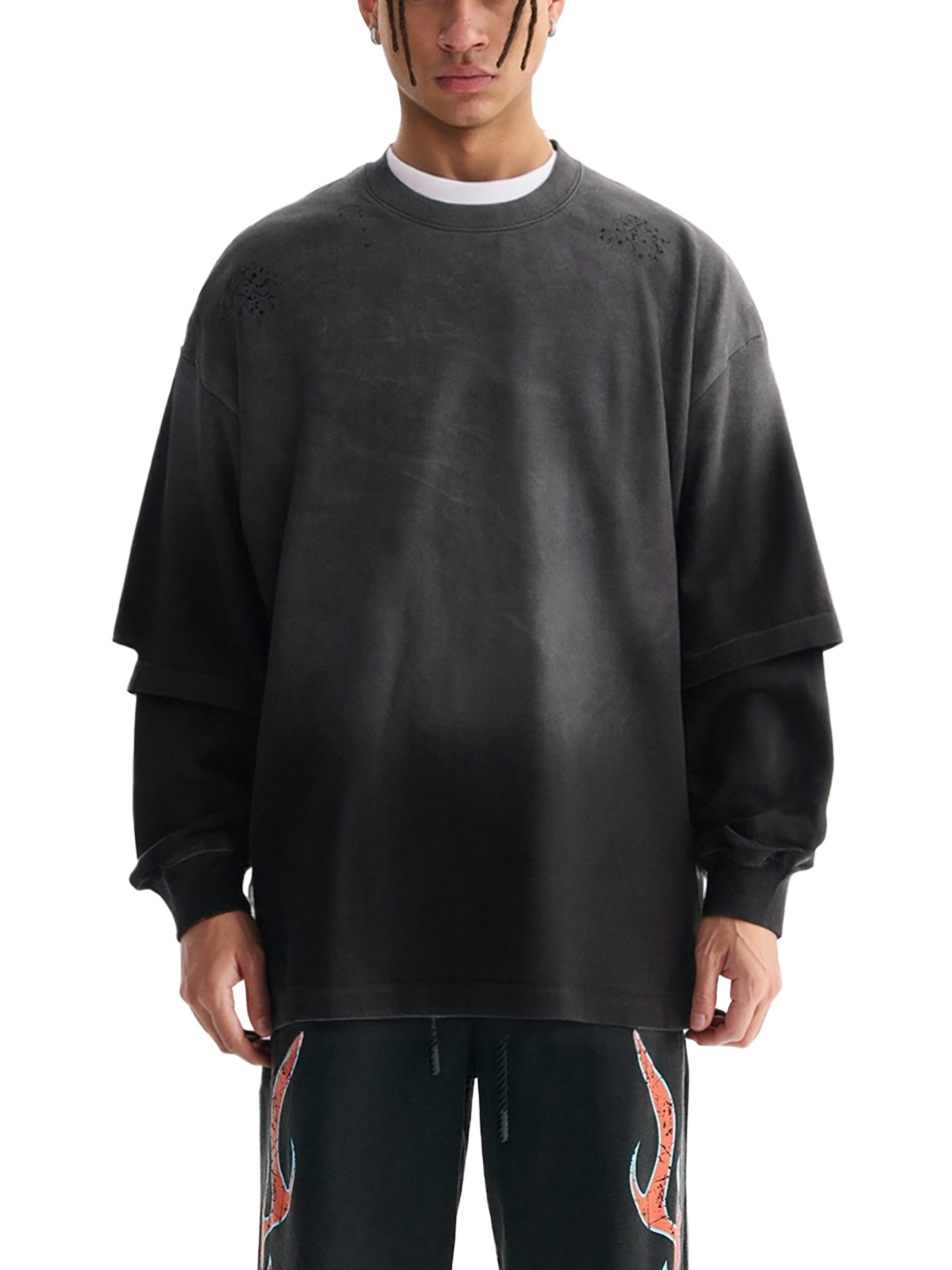 T-shirt deux pièces effet délavé
