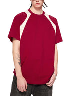 T-shirt en coton à empiècements contrastés