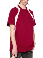 T-shirt en coton à empiècements contrastés