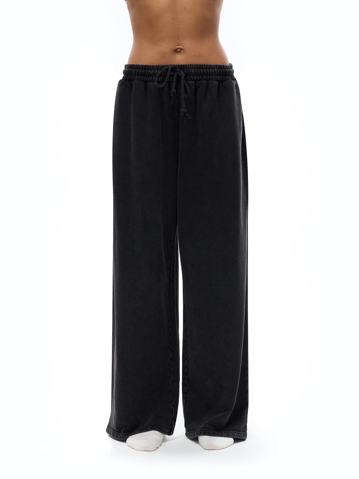 Pantalon droit délavé effet neige