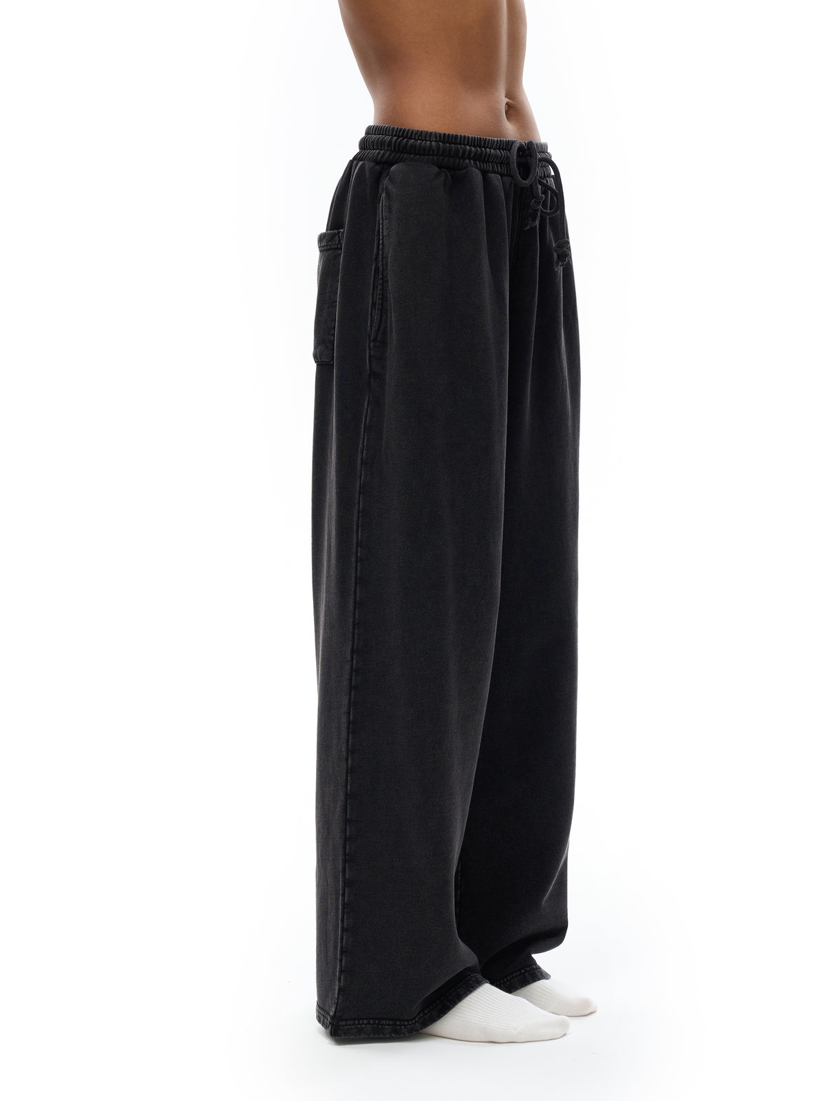 Pantalon droit délavé effet neige