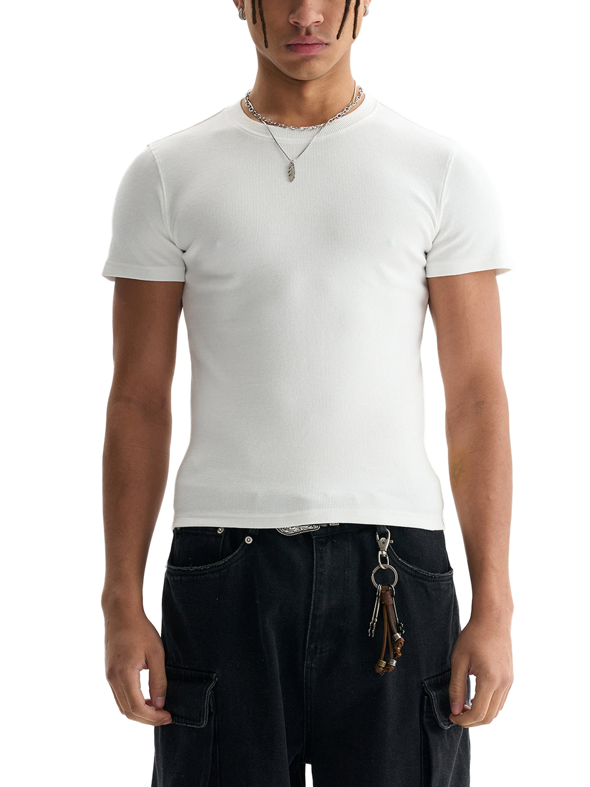Crop top moulant côtelé homme : style urbain