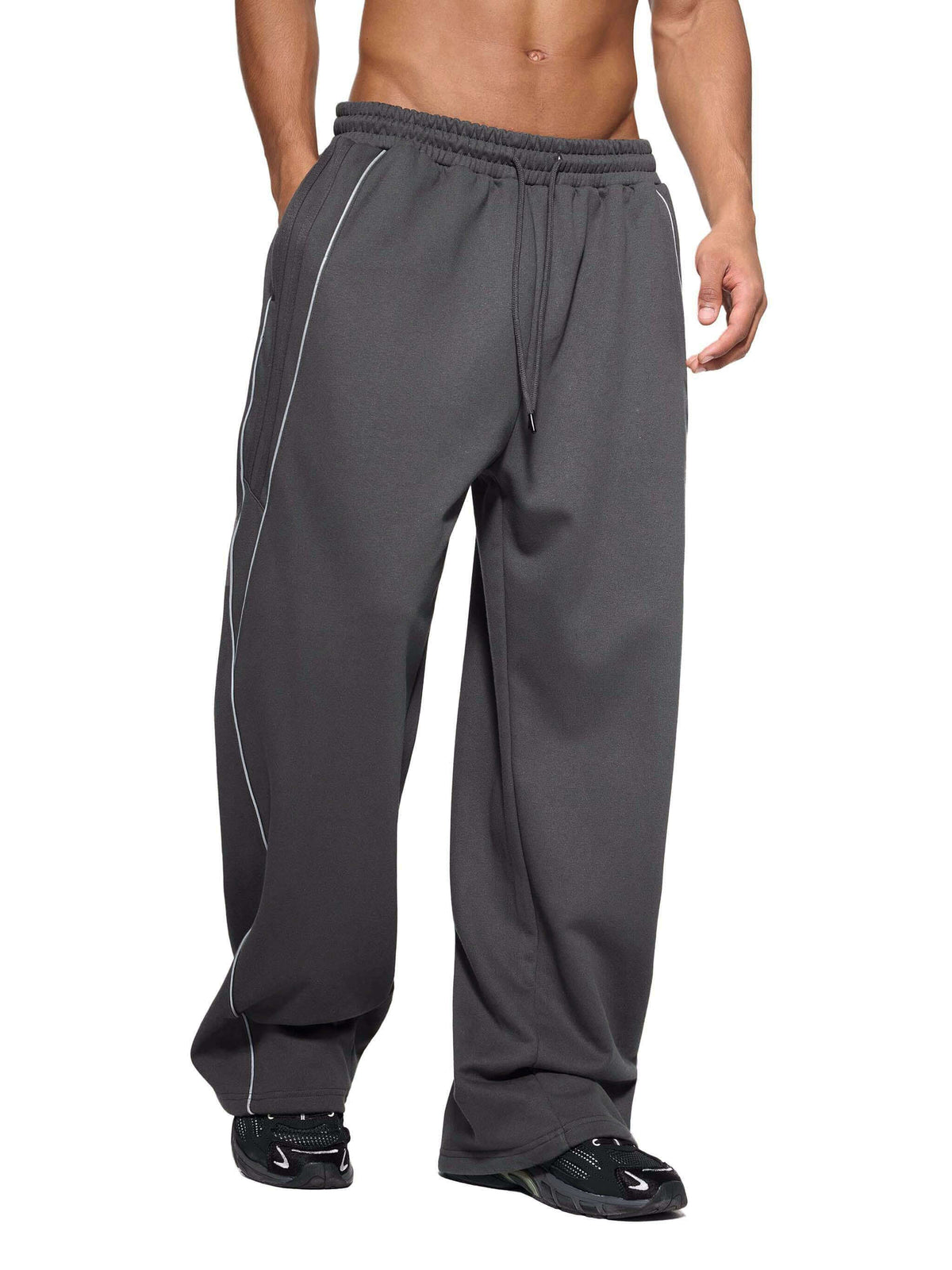 pantalons de jogging droits rayés