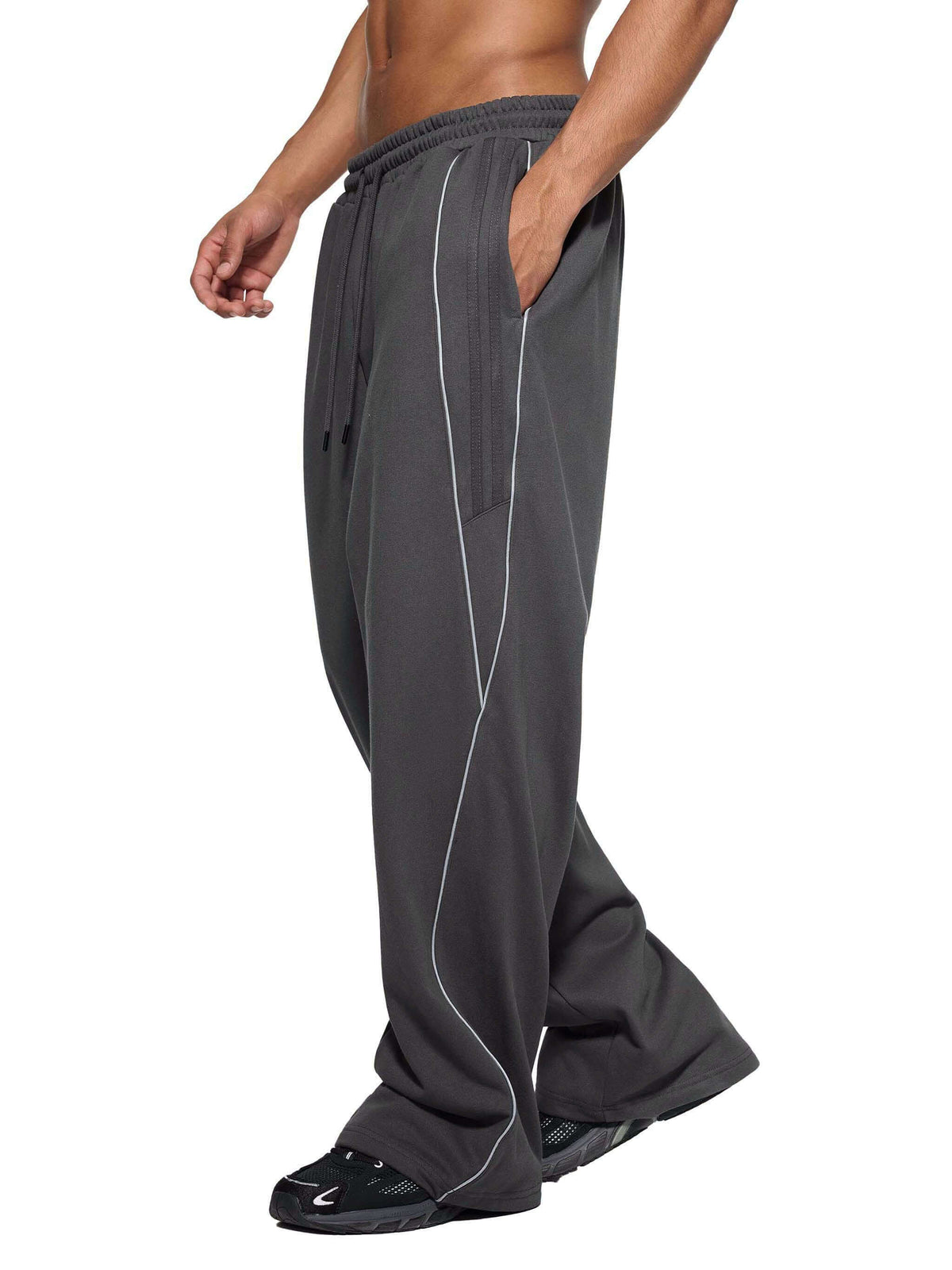 pantalons de jogging droits rayés