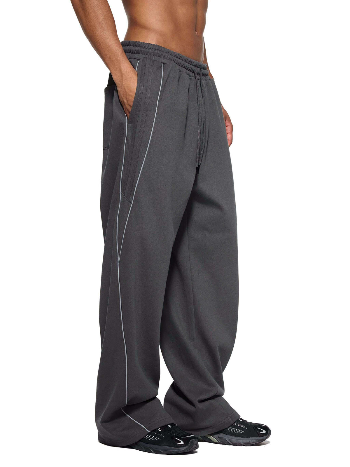 pantalons de jogging droits rayés