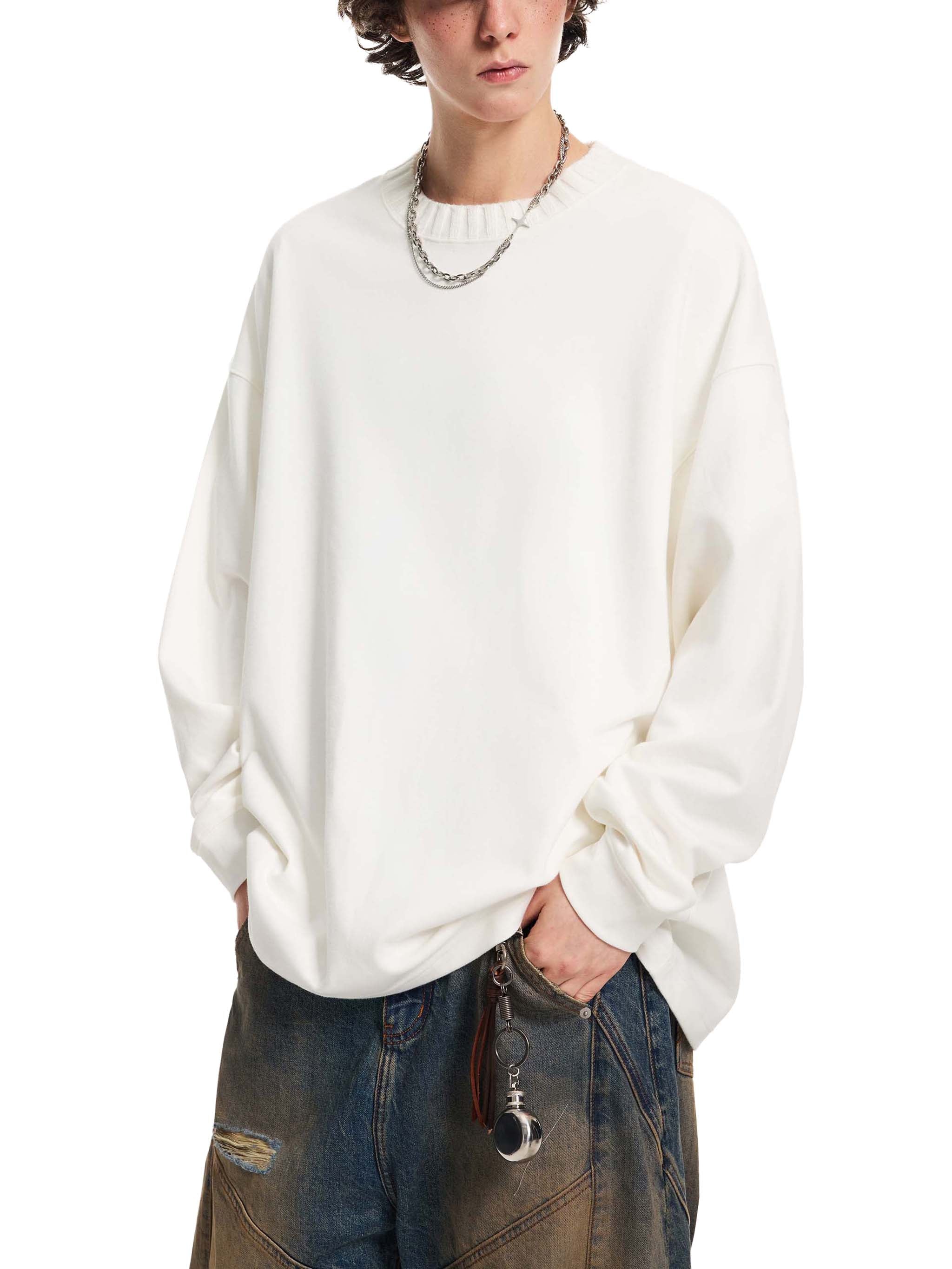 Sweat-shirt oversize à col rond