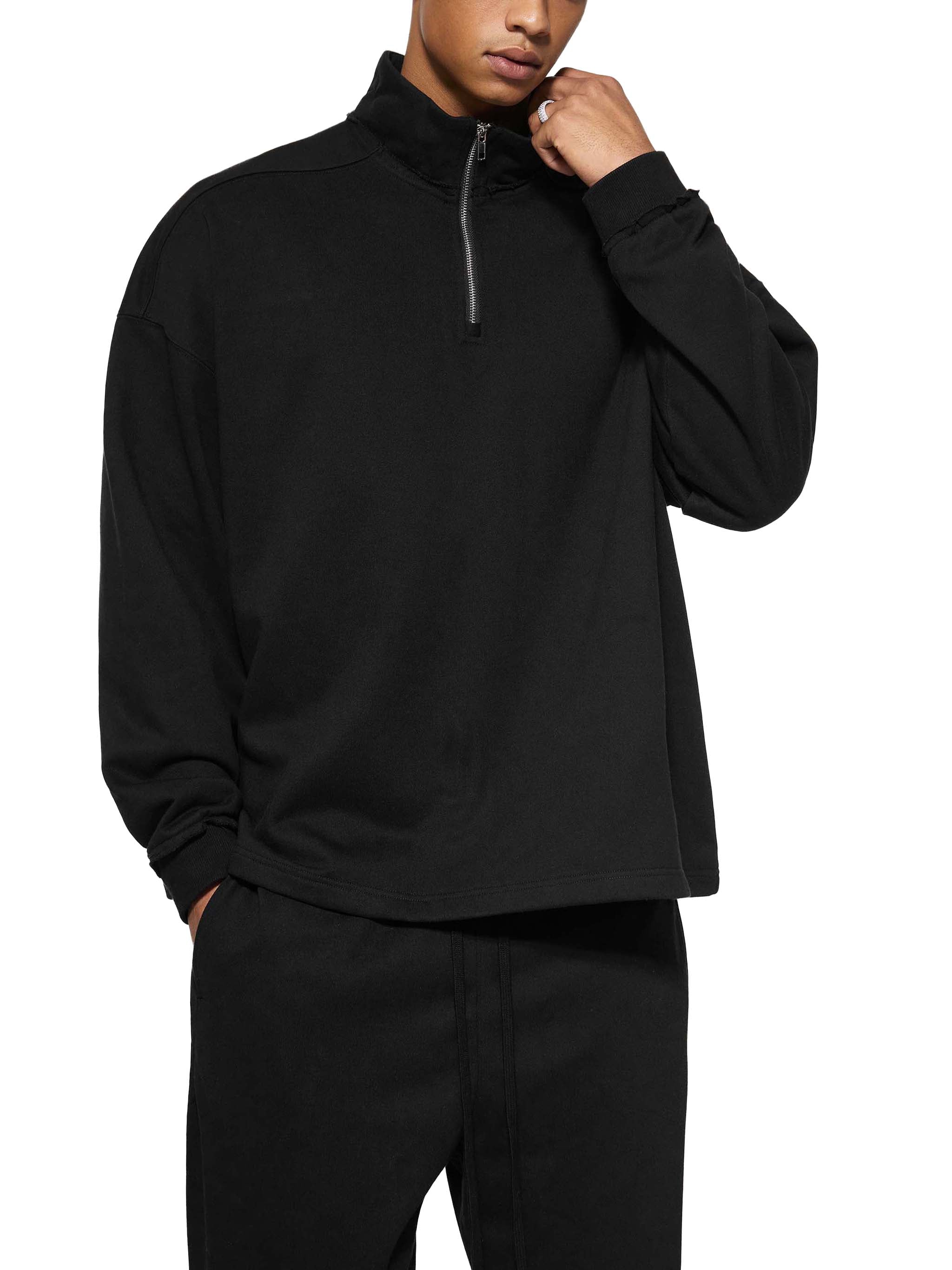 Sweat-shirt polaire à demi-zip