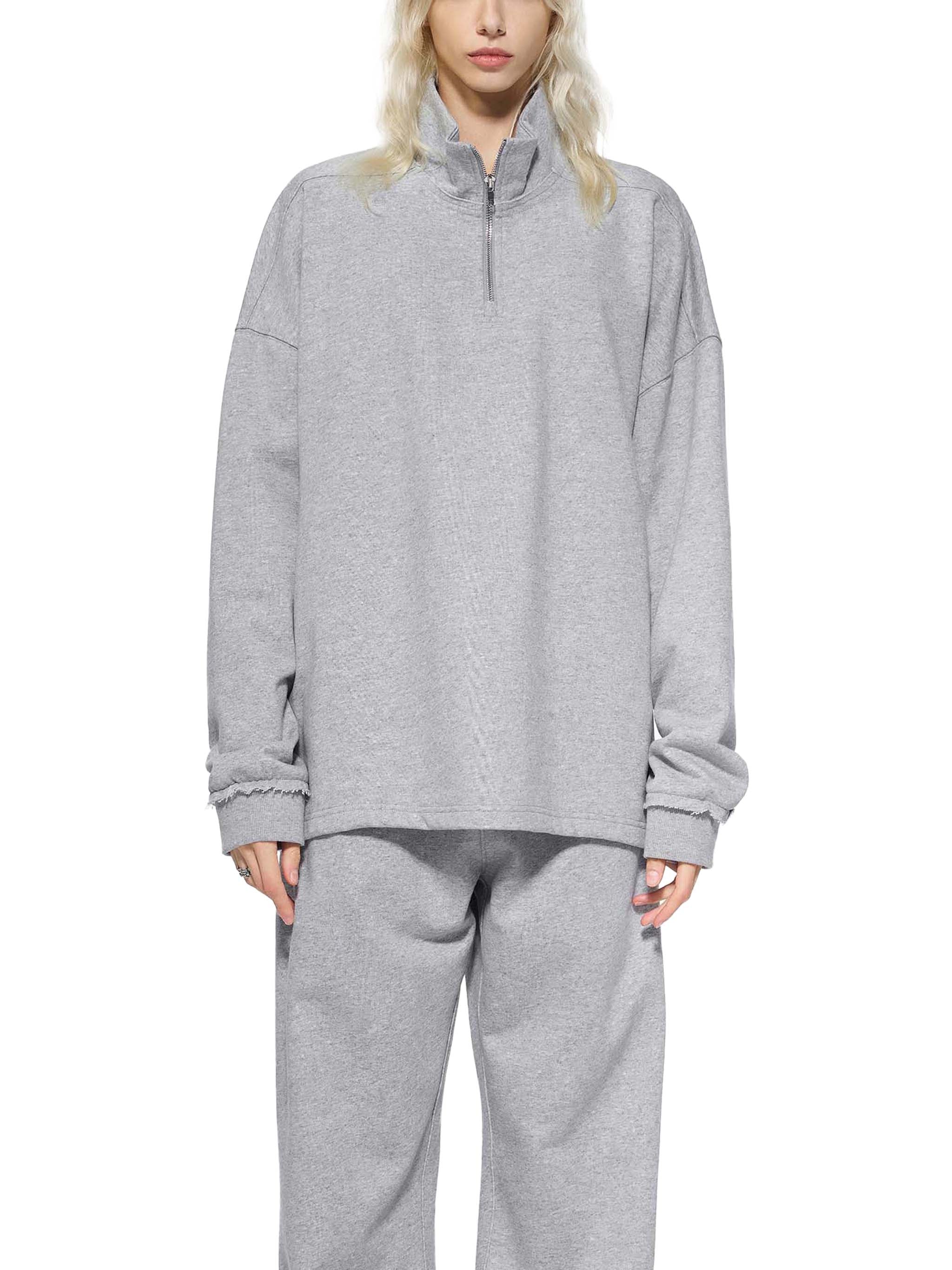 Sweat-shirt polaire à demi-zip
