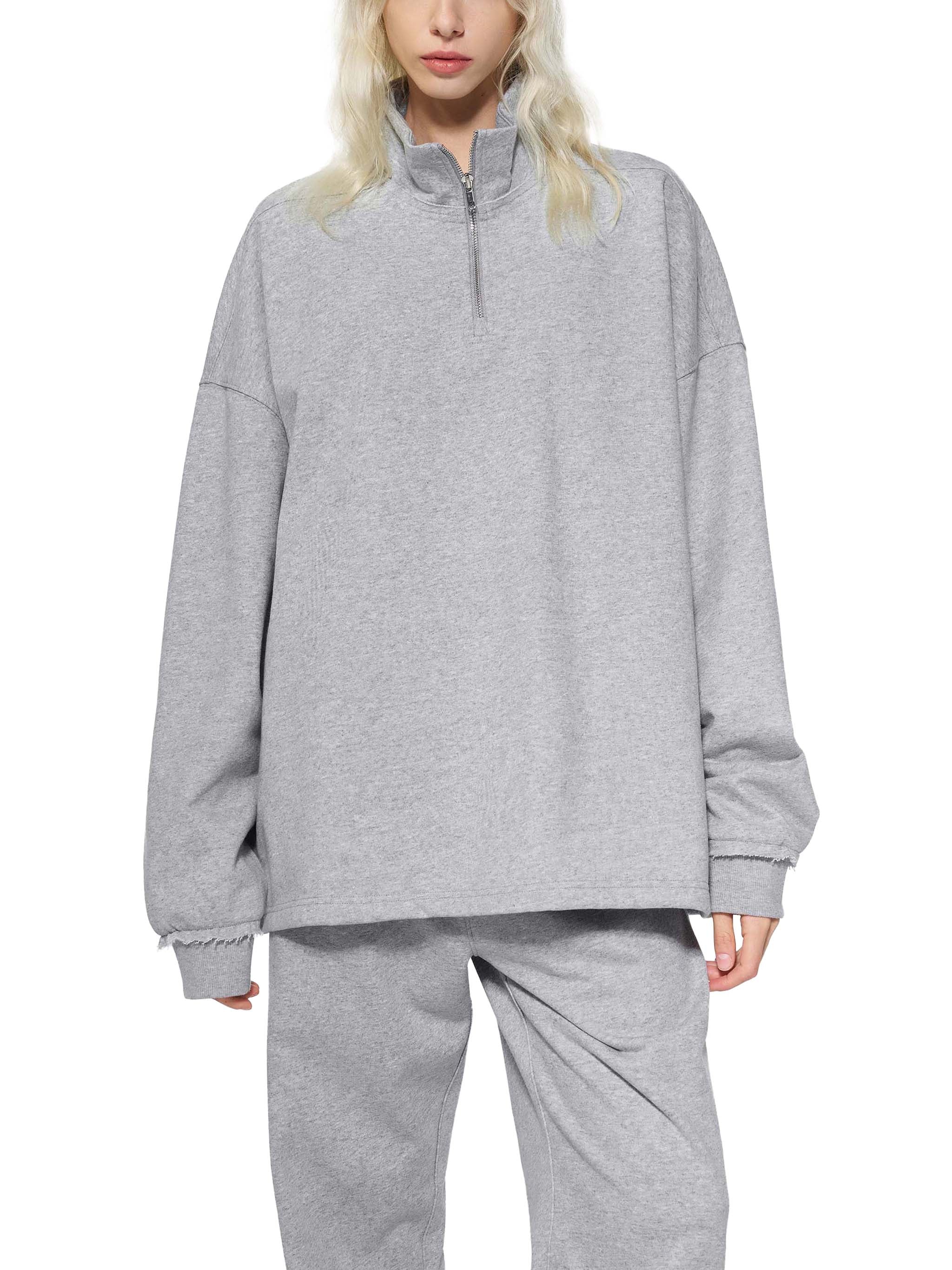 Sweat-shirt polaire à demi-zip