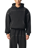 Sweat à capuche polaire à coutures contrastées