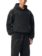 Sweat à capuche polaire à coutures contrastées
