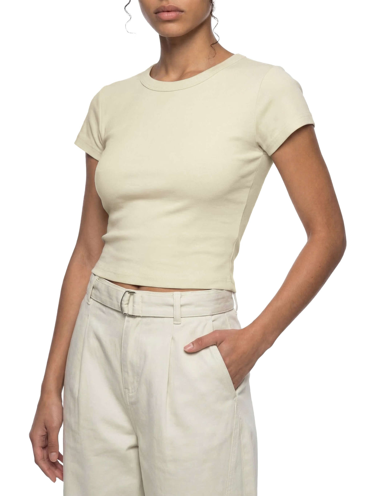 T-shirt cropped femme design bodycon
