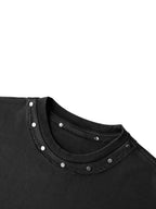 T-shirt boxy délavé clouté unisexe