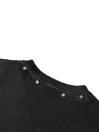 T-shirt boxy délavé clouté unisexe