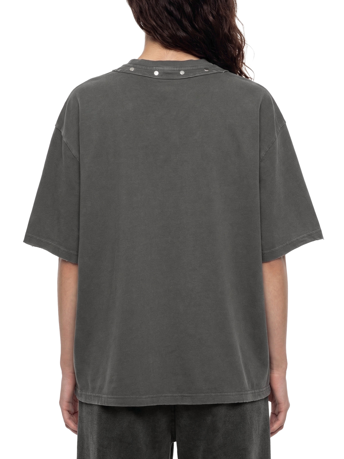 T-shirt boxy délavé clouté unisexe