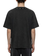 T-shirt boxy délavé clouté unisexe