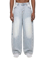 Hommes Jeans Vintage Délavé en Coupe Barrel Leg