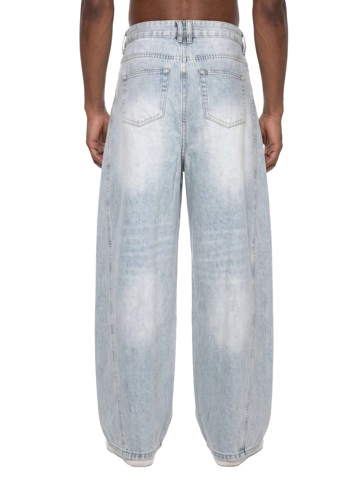Hommes Jeans Vintage Délavé en Coupe Barrel Leg