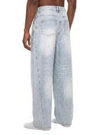 Hommes Jeans Vintage Délavé en Coupe Barrel Leg