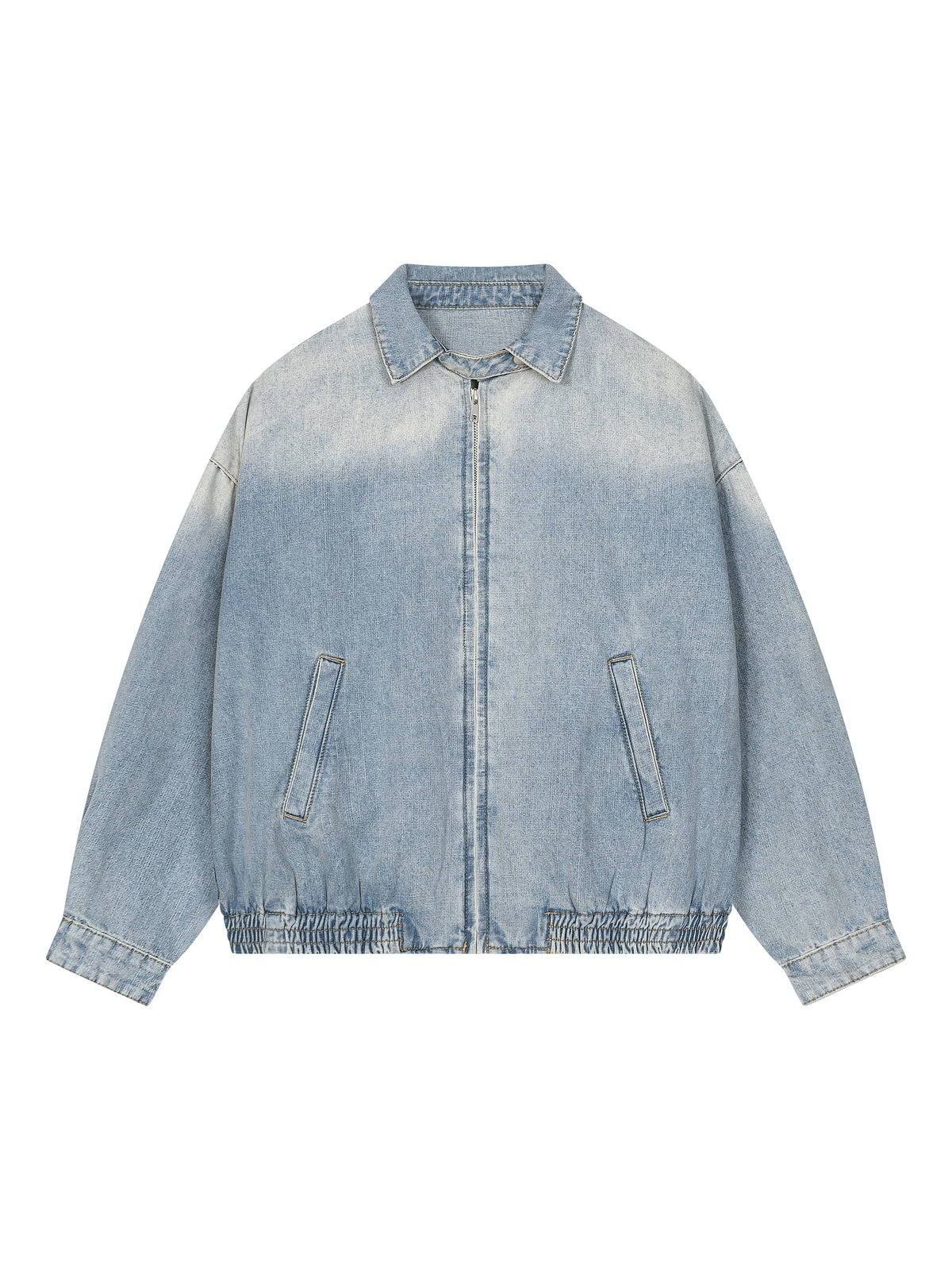 Veste en jean zippée à délavage vintage