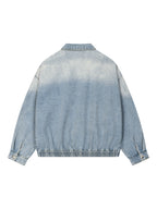 Veste en jean zippée à délavage vintage