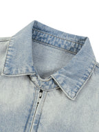 Veste en jean zippée à délavage vintage
